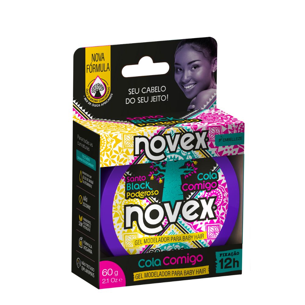 Gel Cola Comigo Novex Meus Cachos Santo Black Poderoso 60G